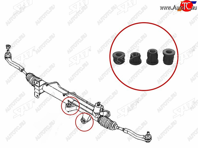 419 р. Втулка рулевой рейки SsangYong Actyon 05-10  Actyon Sports 06-12  Kyron 05-16  Rexton 01-07 SAT ST-4650009005B  с доставкой в г. Пермь