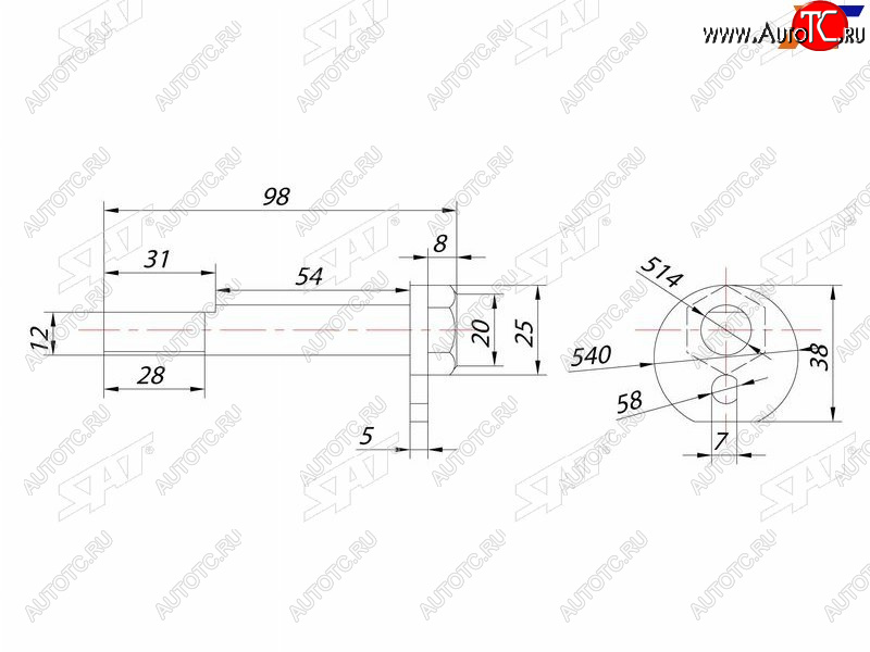 319 р. Эксцентрик нижнего рычага TOYOTA ALTEZZACHASERCRESTACROWNMAJESTAMARK2PROGRESVEROSSA 92- SAT ST-48190-22040  с доставкой в г. Пермь