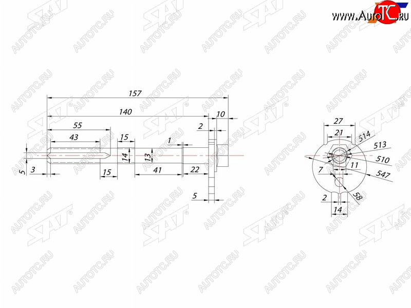459 р. Эксцентрик нижнего рычага TOYOTA FJ CRUISERFORTUNERSURFLAND CRUISER PRADOLEXUS GX470 02- SAT ST-48190-60020  с доставкой в г. Пермь