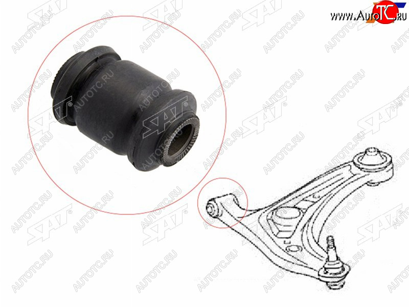 293 р. Сайлентблок Toyota Corolla (E180) 12-19  Corolla Fielder (E160) 12-  Probox 02-  Ractis 05-10  C SAT ST-48654-0D080  с доставкой в г. Пермь