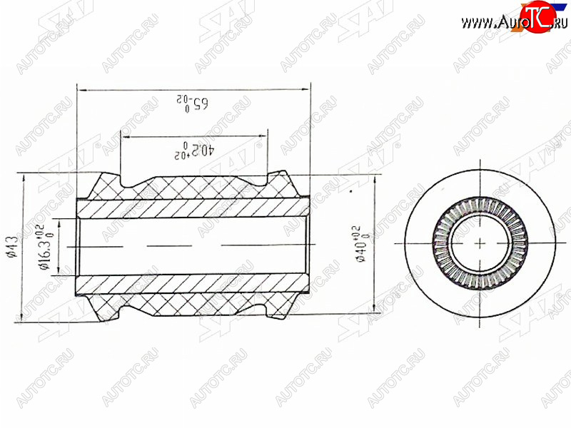339 р. Сайлентблок Toyota Avensis (T250,T270) 03-18  Corolla (E150,E180) 06-19  Prius (ZVW30,ZVW50) 09-23 SAT ST-48654-02130  с доставкой в г. Пермь