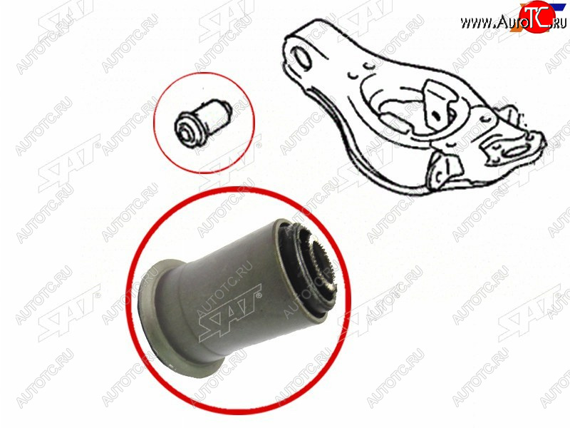 599 р. Сайлентблок Toyota Crown 87-99 (Снизу) SAT ST-48654-30030  с доставкой в г. Пермь