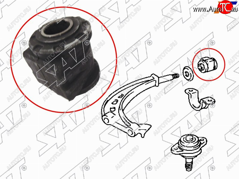 379 р. Сайлентблок Toyota Estima 90-99  Estima Emina 92-99  Previa 90-00 (Перед) SAT ST-48655-28010  с доставкой в г. Пермь