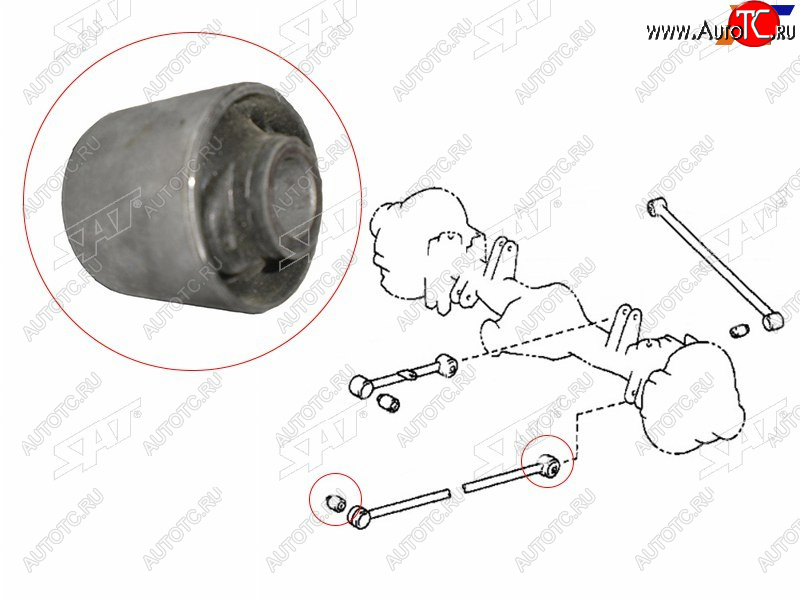 459 р. Сайлентблок Toyota Land Cruiser (J80) 89-97  Highlander 07-13 (Снизу Зад) SAT ST-48702-60040  с доставкой в г. Пермь