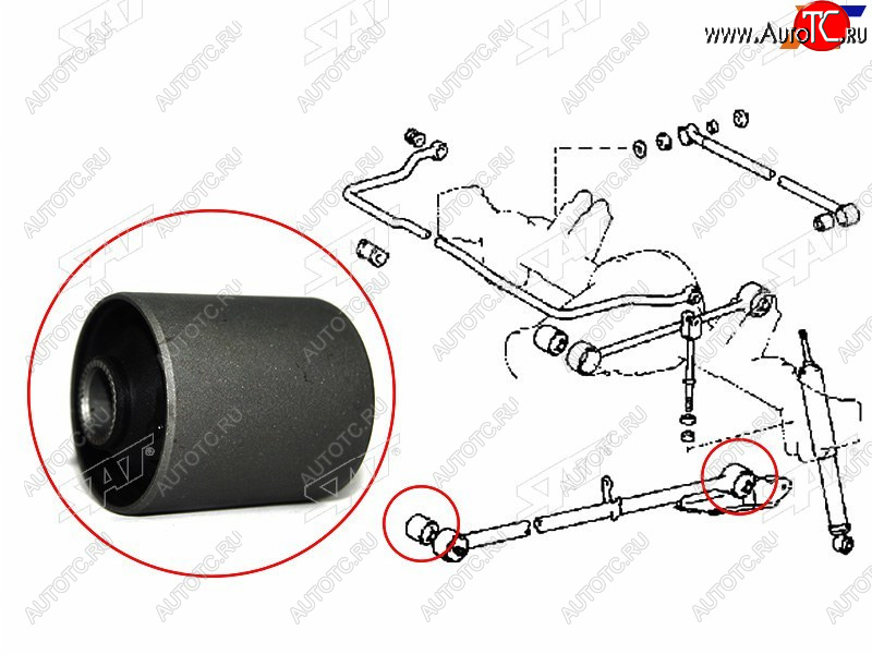 499 р. Сайлентблок Toyota Hiace 89-04  Lite Ace 92-96  Lite Ace Noah 96-01  Town Ace 92-96 SAT ST-48704-28010  с доставкой в г. Пермь