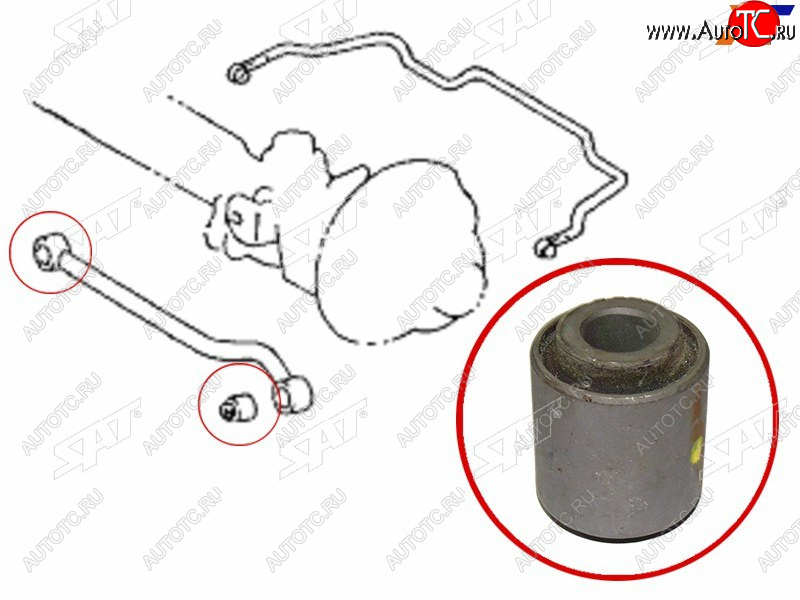 399 р. Сайлентблок Toyota Land Cruiser (J100,J80) 89-07  Land Cruiser Prado (J70) 87-96  Highlander 07-13 SAT ST-48706-60030  с доставкой в г. Пермь