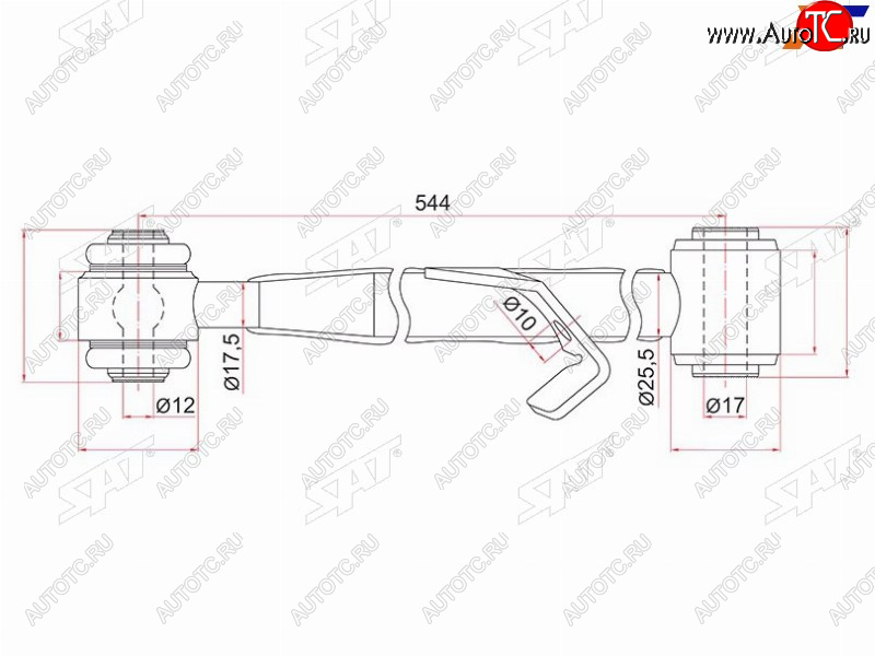 1 779 р. Тяга поперечная задней подвески нижняя TOYOTA RAV4 00-05CHERY TIGGO 06- RH SAT ST-48720-42020  с доставкой в г. Пермь