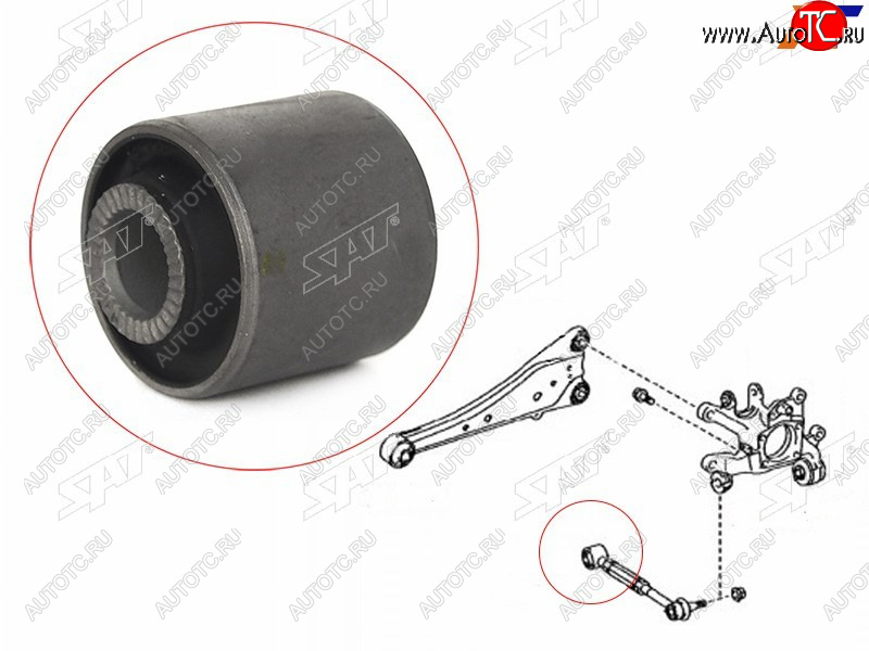 299 р. Сайлентблок Chery Tiggo T11 05-16  Toyota Avensis (T270) 08-18  Mark II (X110) 00-04  RAV4 (XA30) SAT ST-48725-24100  с доставкой в г. Пермь