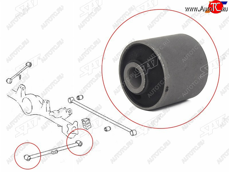 379 р. Сайлентблок задней нижней продольной тяги TOYOTA LAND CRUISER PRADO 02-14HILUXSURF 02-FJ CRUISER SAT ST-48725-35020  с доставкой в г. Пермь