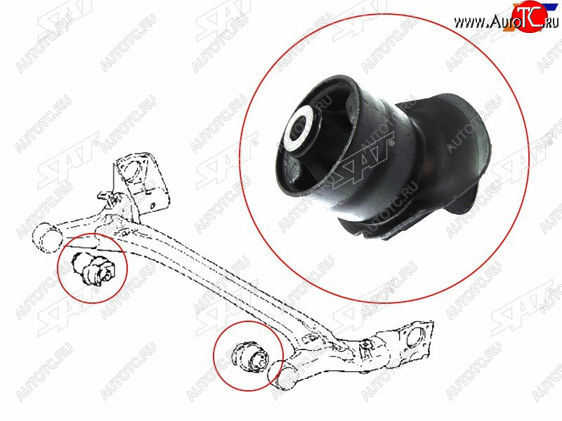 1 199 р. Сайлентблок задней балки TOYOTA PREMIOALLION 01VISTAOPA 00- LH=RH SAT ST-48725-32280  с доставкой в г. Пермь