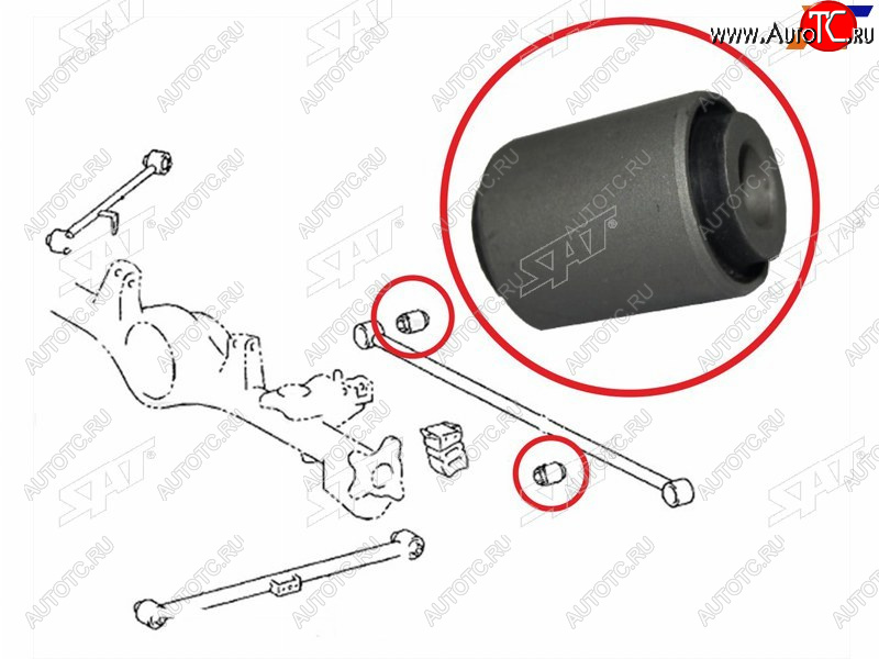 339 р. Сайлентблок Toyota Land Cruiser (J100) 98-07  Land Cruiser Prado (J120,J150) 02-20  Lexus GX 02-09 SAT ST-48725-35040  с доставкой в г. Пермь