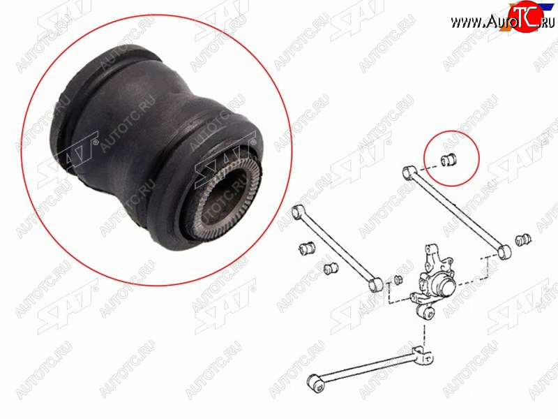419 р. Сайлентблок Toyota Caldina (T190) 92-02  Harrier (XU10,XU30) 97-13  Lexus RX 03-09  Toyota Carina SAT ST-48725-48010  с доставкой в г. Пермь