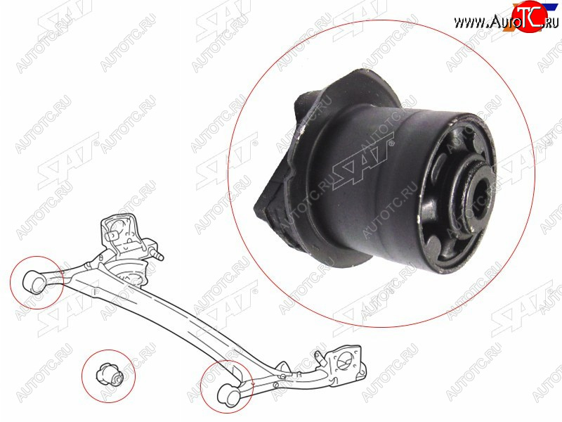 1 089 р. Сайлентблок Toyota Passo 04-16  Vitz 99-05  Daihatsu Boon 04-10  Sirion 05-13  Scion xA 04-06  SAT ST-48725-52010  с доставкой в г. Пермь