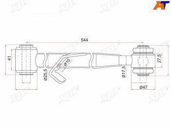 1 769 р. Тяга поперечная задней подвески нижняя TOYOTA RAV4 00-05CHERY TIGGO 06- LH SAT ST-48730-42020  с доставкой в г. Пермь. Увеличить фотографию 1