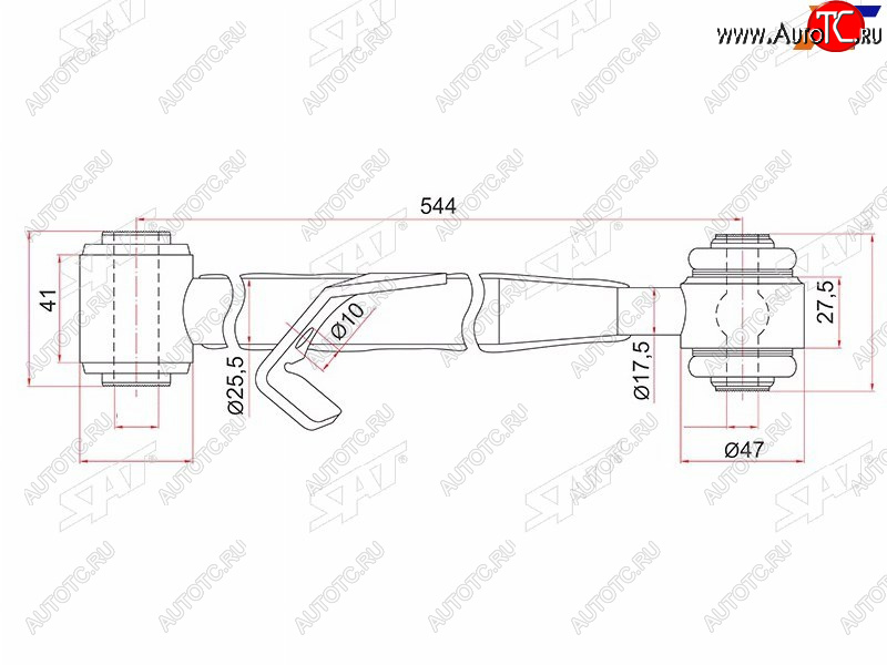 1 769 р. Тяга поперечная задней подвески нижняя TOYOTA RAV4 00-05CHERY TIGGO 06- LH SAT ST-48730-42020  с доставкой в г. Пермь