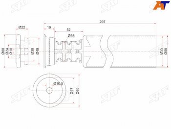 669 р. Пыльник стойки Ford Focus 04-11  Toyota Vitz 99-05  Geely MK Cross 11-16  Toyota bB 00-05  Echo SAT ST-48750-52010  с доставкой в г. Пермь. Увеличить фотографию 1