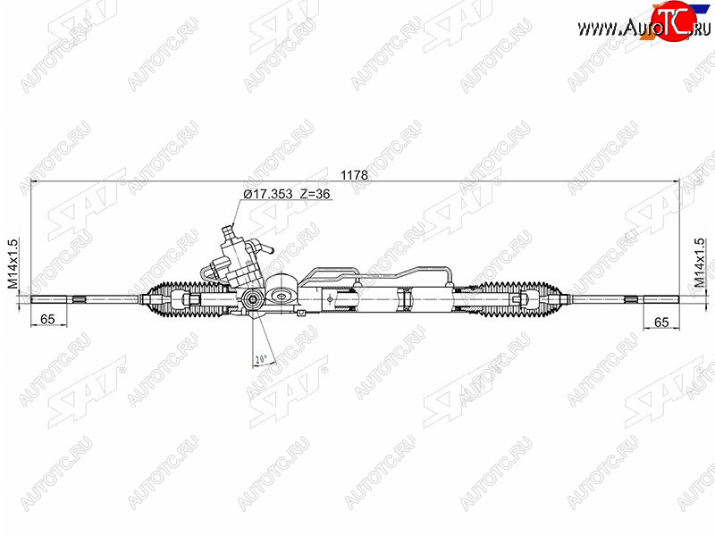 17 599 р. Рейка рулевая LHD SAT Nissan Almera N16 седан дорестайлинг (2000-2003)  с доставкой в г. Пермь