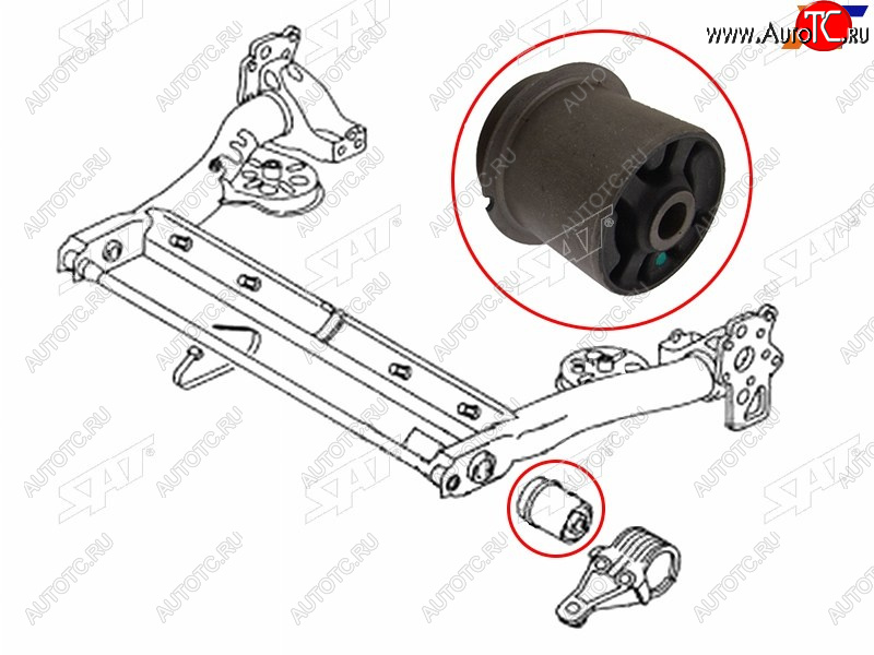1 699 р. Сайлентблок Audi A6 97-05  Volkswagen Passat 96-05  Audi S6 99-04  Skoda Superb 02-08 (Справа=Сле SAT ST-4B0501521E  с доставкой в г. Пермь