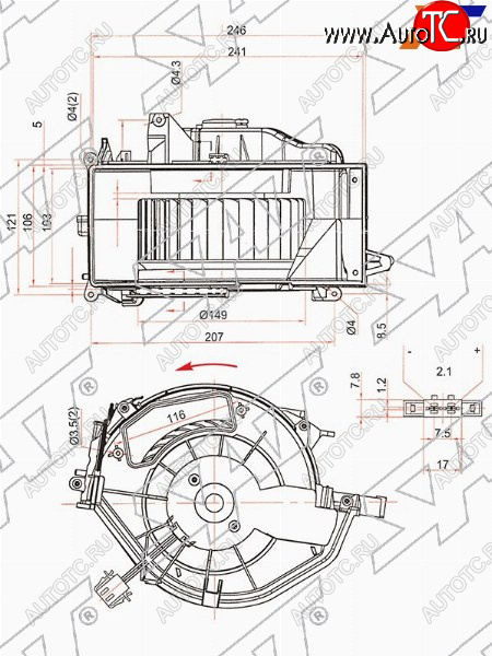 4 099 р. Мотор отопителя салона Audi A6 04-10  A6 allroad quattro 06-12  R8 06-16  RS6 08-10 SAT ST-4F0820020A  с доставкой в г. Пермь