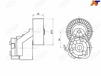 1 639 р. Натяжитель приводного ремня FIAT DUCATOIVECO DAILY 2,3 02- SAT ST-504086751  с доставкой в г. Пермь. Увеличить фотографию 1
