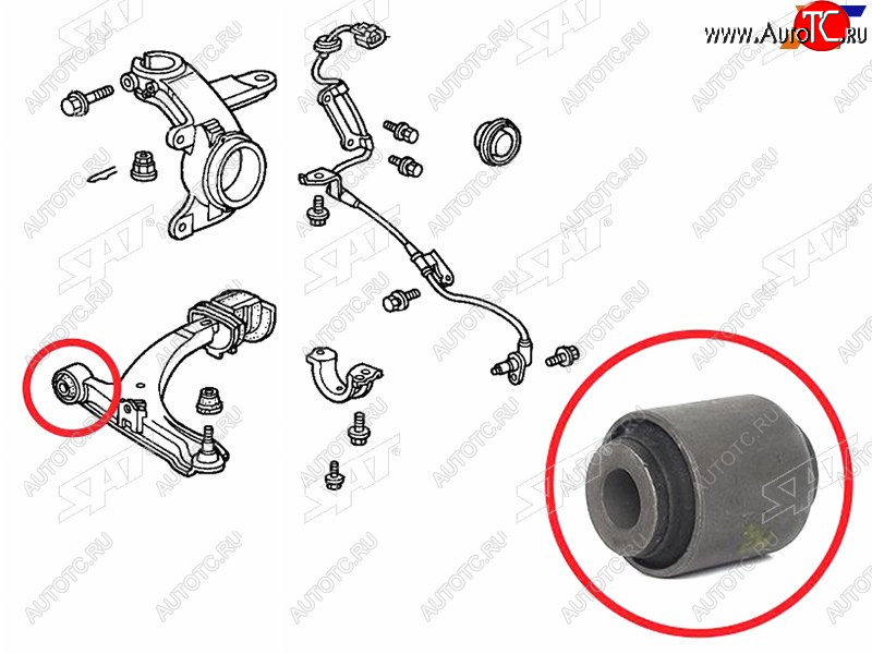349 р. Сайлентблок переднего рычага передний HONDA HR-V 98-05LOGO 96-01 SAT ST-51392-S2H-G01  с доставкой в г. Пермь