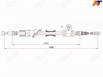 Трос ручного тормоза LH SAT Mitsubishi Lancer 9 CS седан 1-ый рестайлинг (2003-2005)