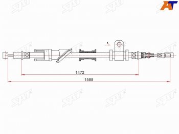 Трос ручного тормоза RH SAT Mitsubishi Lancer 9 CS седан 1-ый рестайлинг (2003-2005)