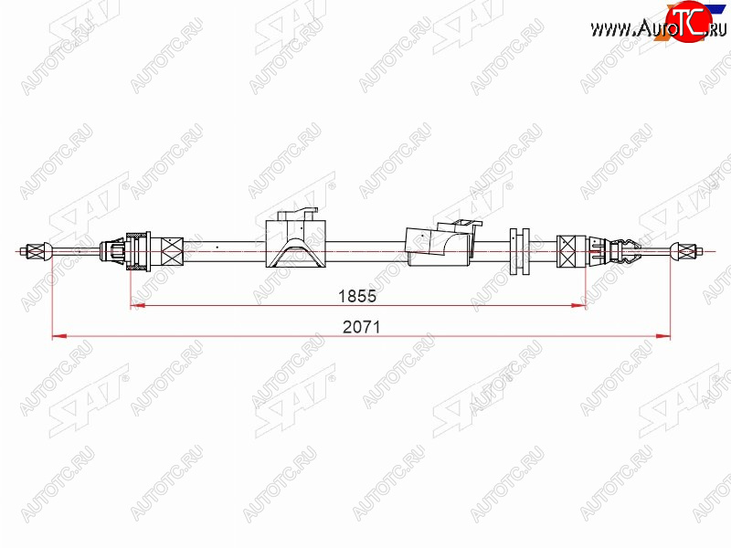 1 199 р. Трос ручного тормоза RH SAT Ford Mondeo Mk4,DG дорестайлинг, универсал (2007-2010)  с доставкой в г. Пермь
