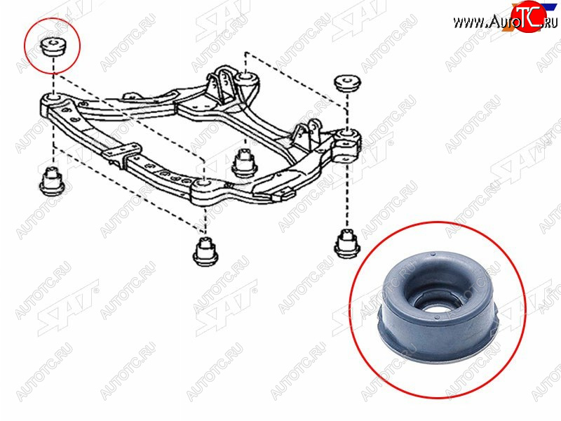 231 р. Сайлентблок Toyota Harrier (XU30) 03-13  Lexus RX 03-15  Toyota Highlander 00-07  Kluger V 00-07 SAT ST-52213-28020  с доставкой в г. Пермь