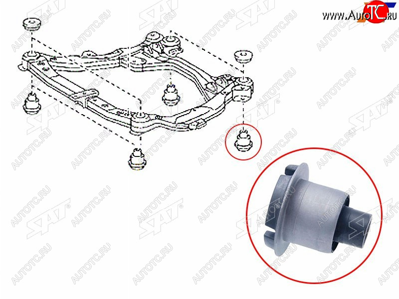 979 р. Сайлентблок Toyota Camry (XV40,XV50) 06-21  Lexus ES 06-18  Toyota Avalon 04-12  Camry UAEUSA 06 SAT ST-52217-33020  с доставкой в г. Пермь