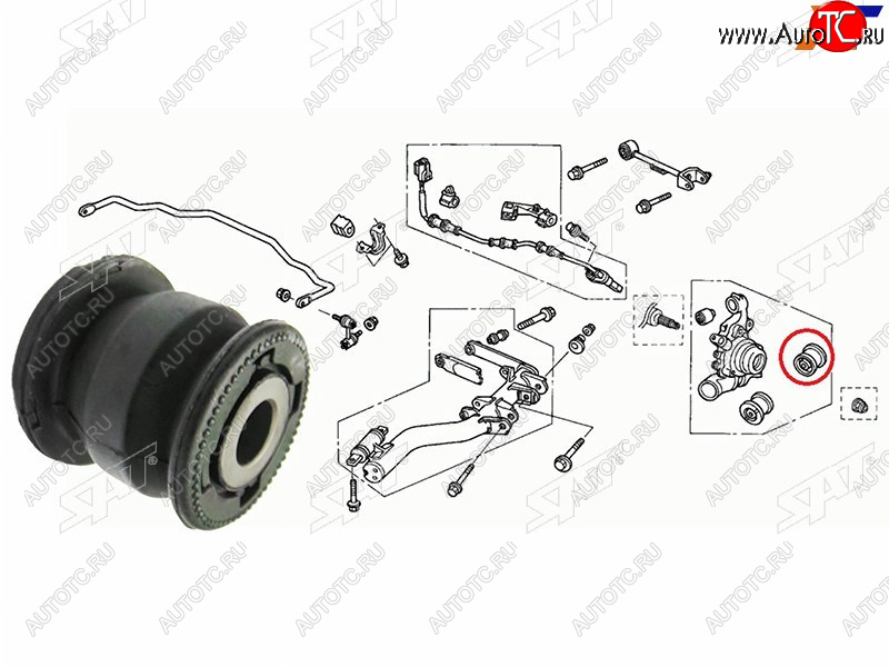 419 р. Сайлентблок Honda Civic 00-06  Civic Ferio 00-05  CR-V 01-06  Stream 00-06  Mazda 3 13-19  6 12 SAT ST-52366-S5A-024  с доставкой в г. Пермь