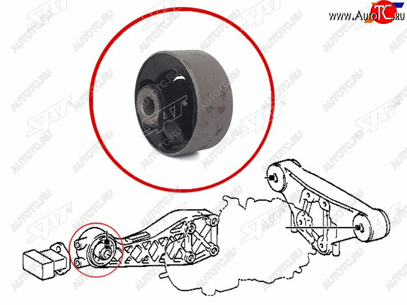 819 р. Сайлентблок Toyota Noah 01-13  Voxy 01-13  Estima 00-05  Gaia 98-04 SAT ST-52380-44010  с доставкой в г. Пермь