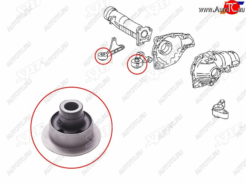 739 р. Сайлентблок правой опоры дифференциала TOYOTA LAND CRUISER 200LEXUS LX570460 07- SAT ST-52380-60080B  с доставкой в г. Пермь