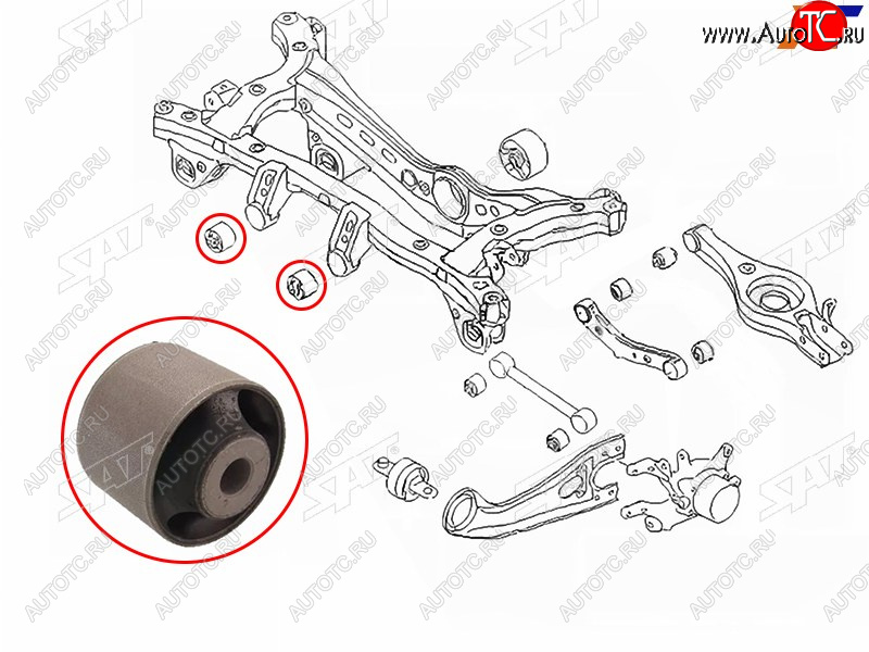 339 р. Сайлентблок заднего редуктора передний HYUNDAI TUCSON 15-SANTA FE 06-KIA SPORTAGE 15-              SAT ST-53912-2E200  с доставкой в г. Пермь