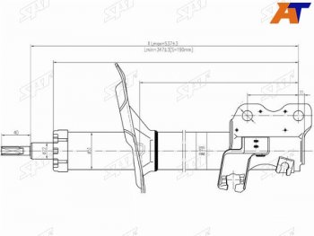 Стойка передняя LH SAT Nissan Cefiro  A33 - Tino