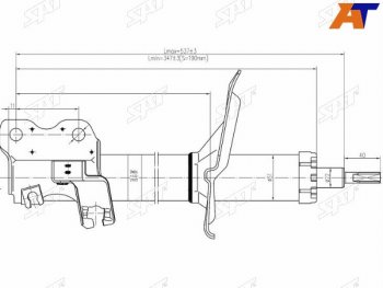 Стойка передняя RH SAT Nissan Cefiro  A33 - Tino (применимо INFINITI I30,I35 98-03)