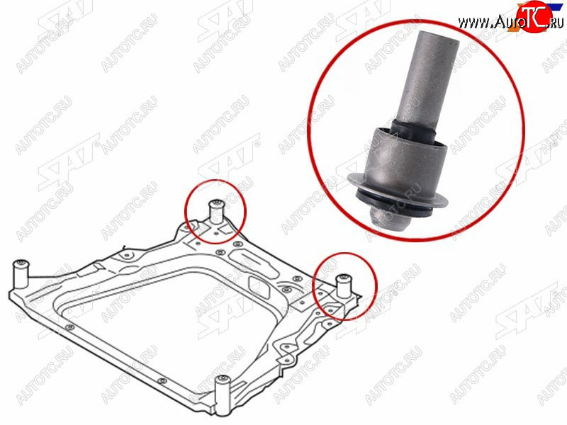 619 р. Сайлентблок Nissan Juke 10-20  Qashqai 06-13  X-Trail 07-15  Dualis 07-14  Renault Koleos 08-16 SAT ST-54467-JD00A  с доставкой в г. Пермь