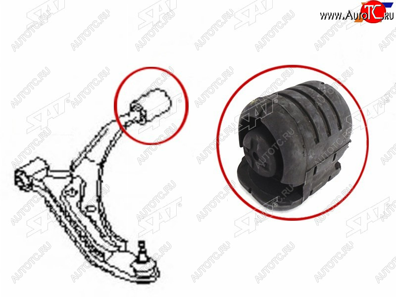 499 р. Сайлентблок задний переднего рычага Nissan Sunny B14, AD Y10, Pulsar N15                             SAT ST-54570-0M020  с доставкой в г. Пермь