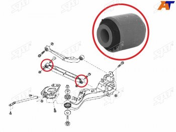 319 р. Сайлентблок Nissan Juke 10-20  Qashqai 06-22  Serena 05-16  X-Trail 07-15  Renault Koleos 08-16 SAT ST-55110-JG000-B  с доставкой в г. Пермь. Увеличить фотографию 1