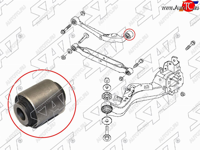 379 р. Сайлентблок Nissan Juke 10-20  Qashqai 06-22  Serena 05-16  X-Trail 07-15 SAT ST-55120-JD000  с доставкой в г. Пермь