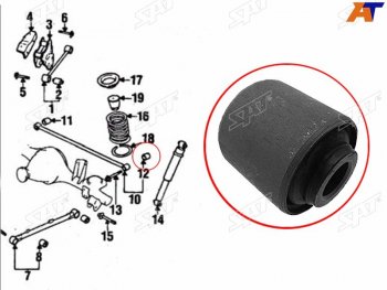 379 р. Сайлентблок Nissan Pathfinder 95-04  Terrano 95-02  Chrysler Pacifica 03-08  Infiniti QX4 96-03  SAT ST-55135-11C00  с доставкой в г. Пермь. Увеличить фотографию 1