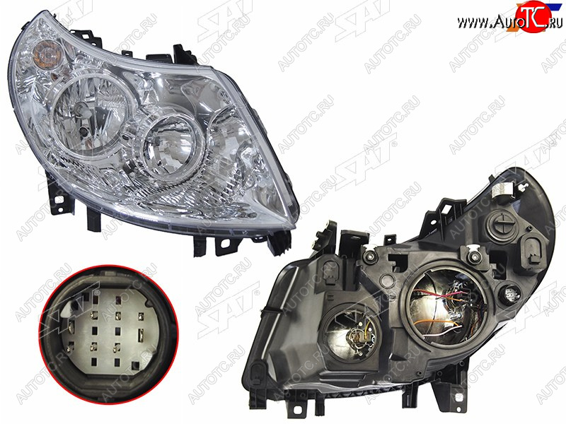 9 299 р. Фара правая (с электрокорректором, 8 контактов, белый разъем) SAT Peugeot Boxer 250 (2006-2014)  с доставкой в г. Пермь