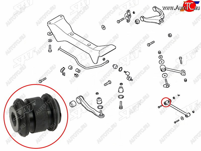 223 р. Сайлентблок задней поперечной тяги  HYUNDAI SONATA (EF) 01-13KIA OPTIMAMAGENTIS 01-05              SAT ST-55254-38000  с доставкой в г. Пермь