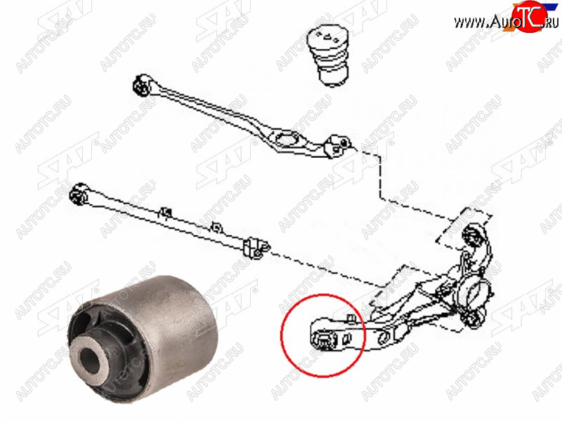 659 р. Сайлентблок Nissan AD 99-02  Wingroad 99-05  Mazda Familia 98-08  Nissan Expert 99-06  Liberty 9 SAT ST-55501-WA005B  с доставкой в г. Пермь