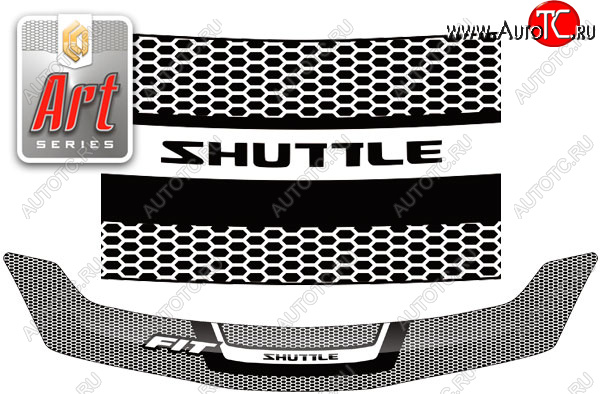 2 159 р. Дефлектор капота CA-Plastic  Honda Fit Shuttle  1 GP2,GG7,GG8 (2011-2013) дорестайлинг (серия ART белая)  с доставкой в г. Пермь
