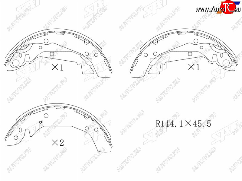 1 999 р. Колодки тормозные задние RH-LH SAT Hyundai Sonata EF рестайлинг ТагАЗ (2001-2013)  с доставкой в г. Пермь