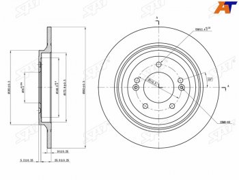 1 899 р. Диск тормозной передний Ø302mm SAT Hyundai Tucson TL рестайлинг (2018-2021)  с доставкой в г. Пермь. Увеличить фотографию 3