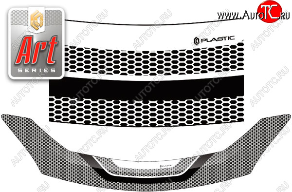 2 299 р. Дефлектор капота CA-Plastic  Toyota Ractis (2010-2016) (Серия Art черная)  с доставкой в г. Пермь