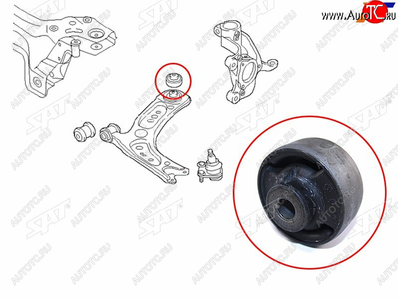 419 р. Сайлентблок Audi A3 12-19  Skoda Karoq 17-  Kodiaq 16-22  Octavia 04-20  Volkswagen Golf 12-19  SAT ST-5Q0407183E  с доставкой в г. Пермь