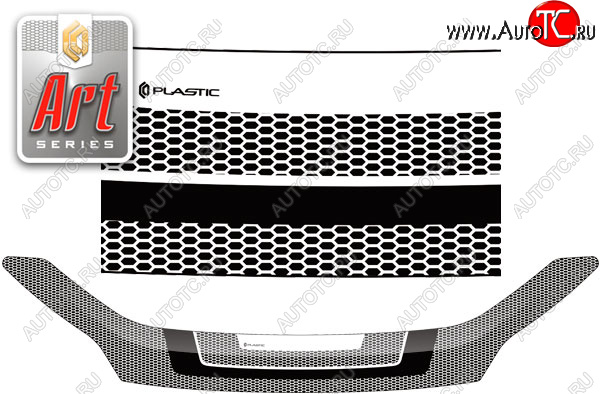 2 199 р. Дефлектор капота CA-Plastic  Daihatsu Mira e:S  LA350S,LA360S (2017-2025) (Серия Art серебро)  с доставкой в г. Пермь